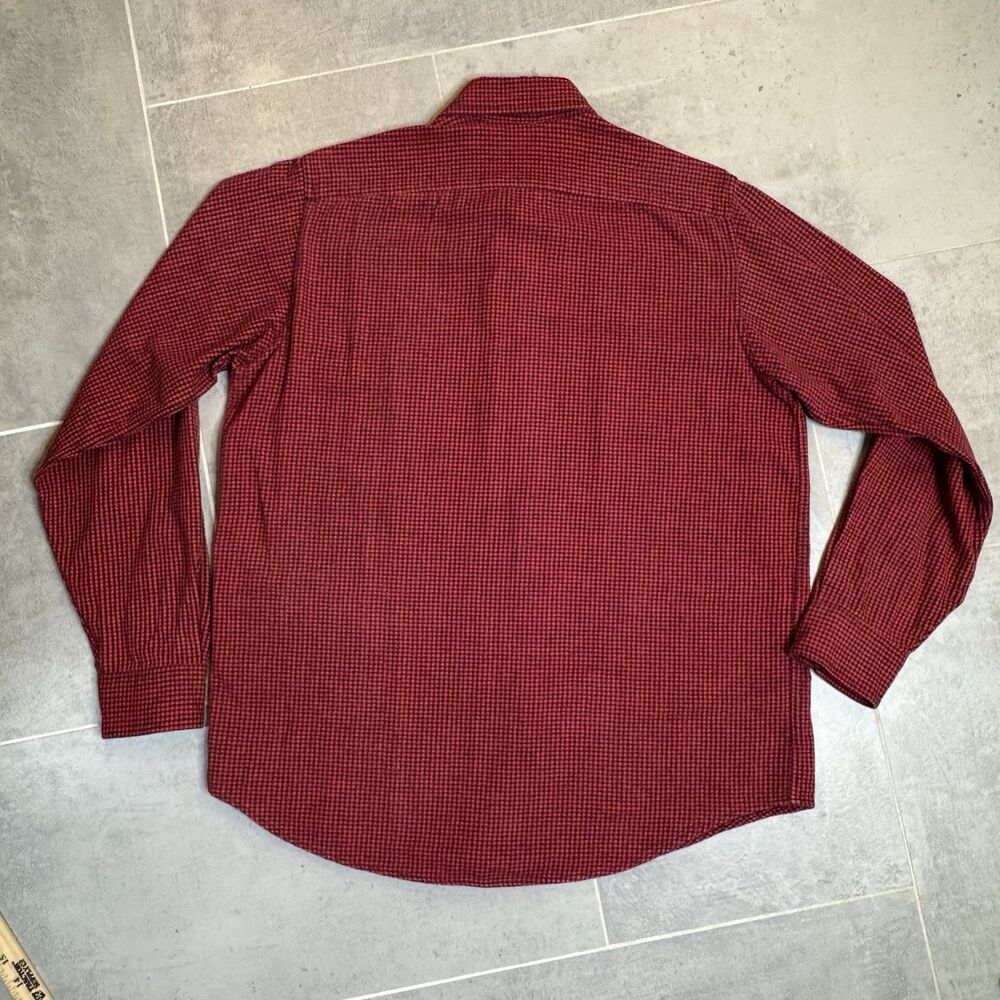 Vtg L.L. Bean Made in USA Freeport Flannel Shirt Medium Red Black Check Plaid - Picture 9 of 10